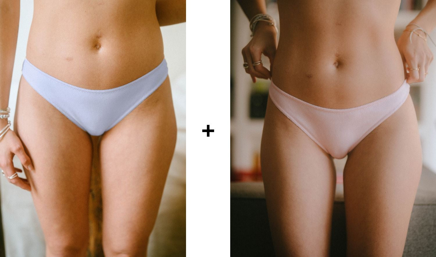 duo de culottes lila bleu pastel et rose poudré