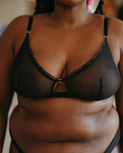 Soutien-gorge Catherine corbeille sans armature noir. 